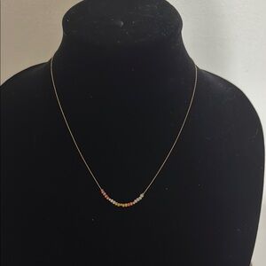 Plunder Gold Necklace with Multicolor Beads